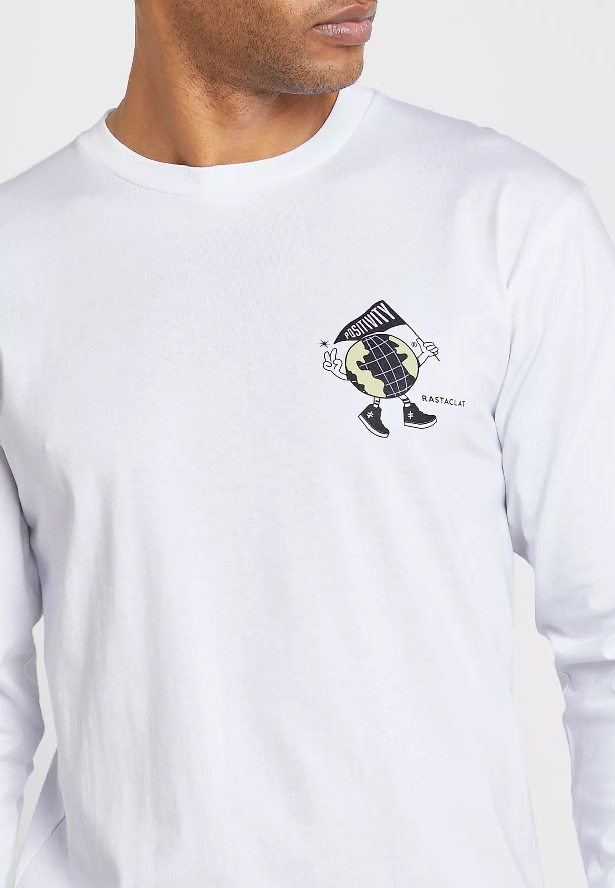 RASTACLAT T-SHIRT MR. POSITIVITY LS TEE WHITE