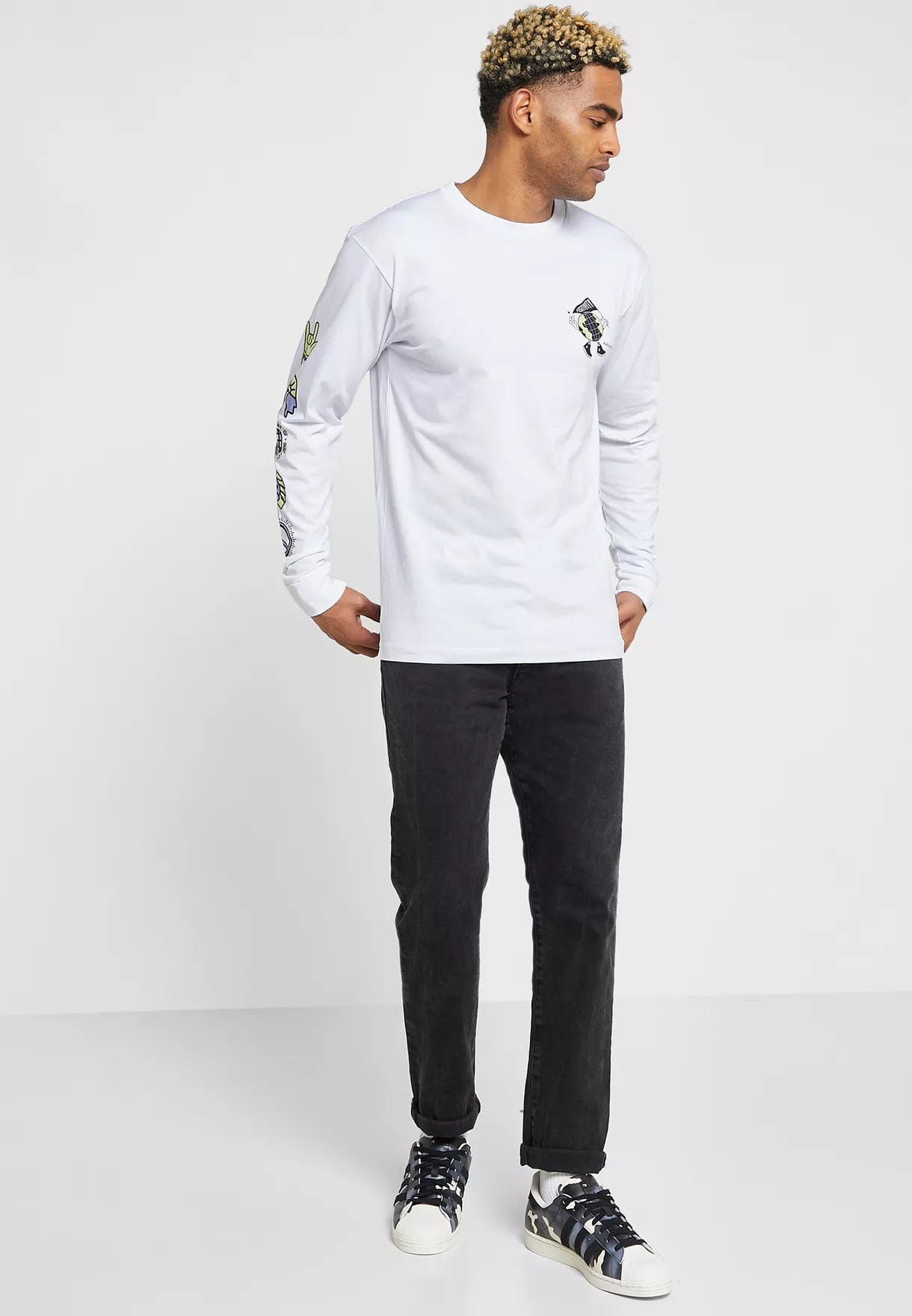 RASTACLAT T-SHIRT MR. POSITIVITY LS TEE WHITE